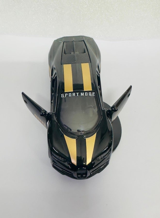 AUTO MT سيارة صغيرة سوداء نموذجية للانجراف مع قاعدة لاصقة، مصنوعة من سبيكة معدنية، مزينة بحرف أولي للوحة القيادة، سيارة رياضية صغيرة لتزيين السيارة، قطعة واحدة - Image 4